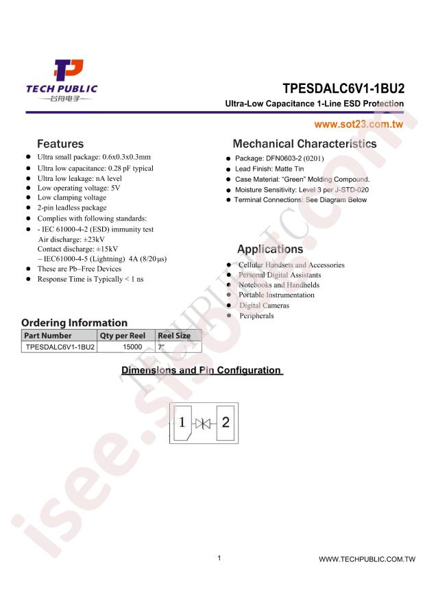 TPESDALC6V1-1BU2