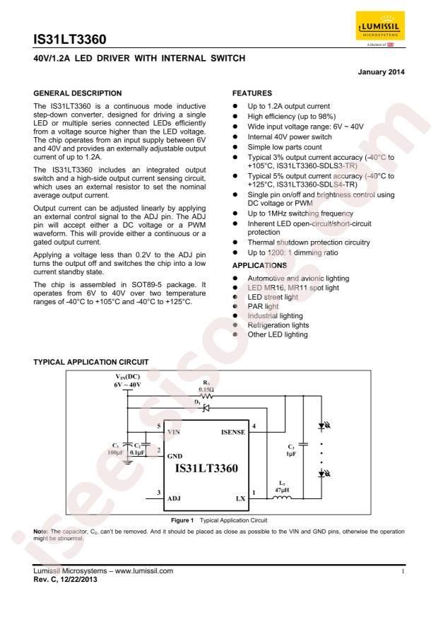 IS31LT3360-SDLS3-TR