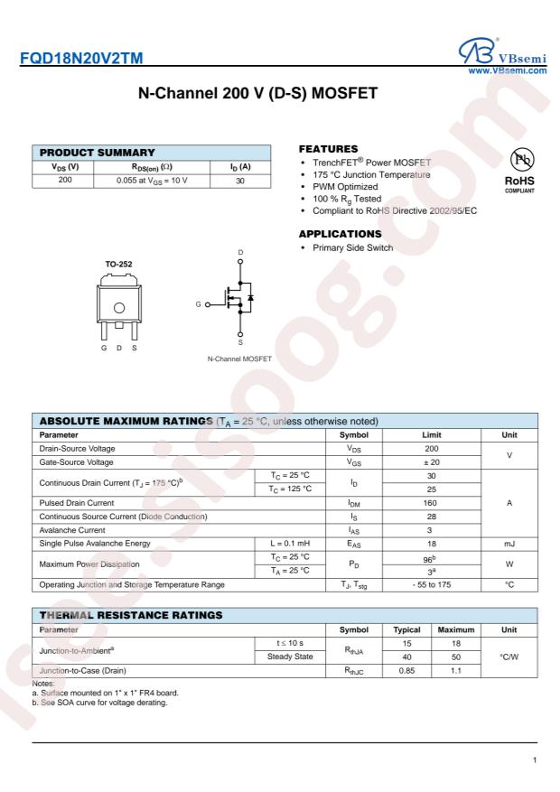 FQD18N20V2TM-VB