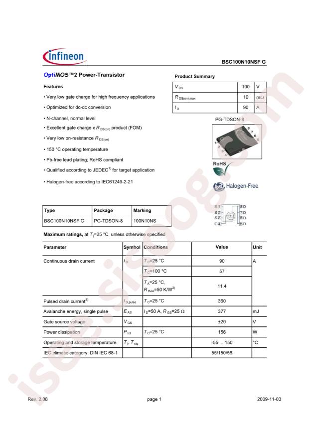BSC100N10NSF G