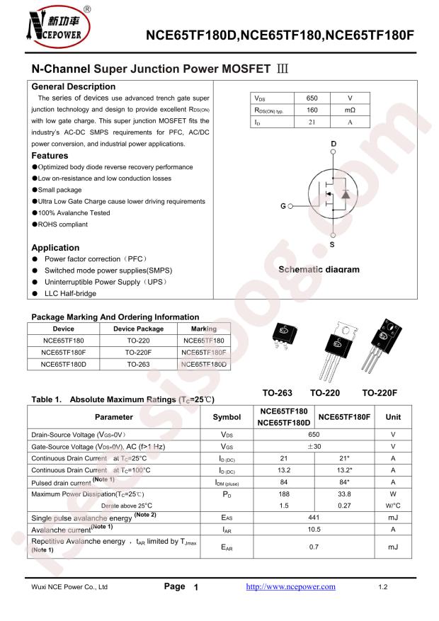 NCE65TF180D