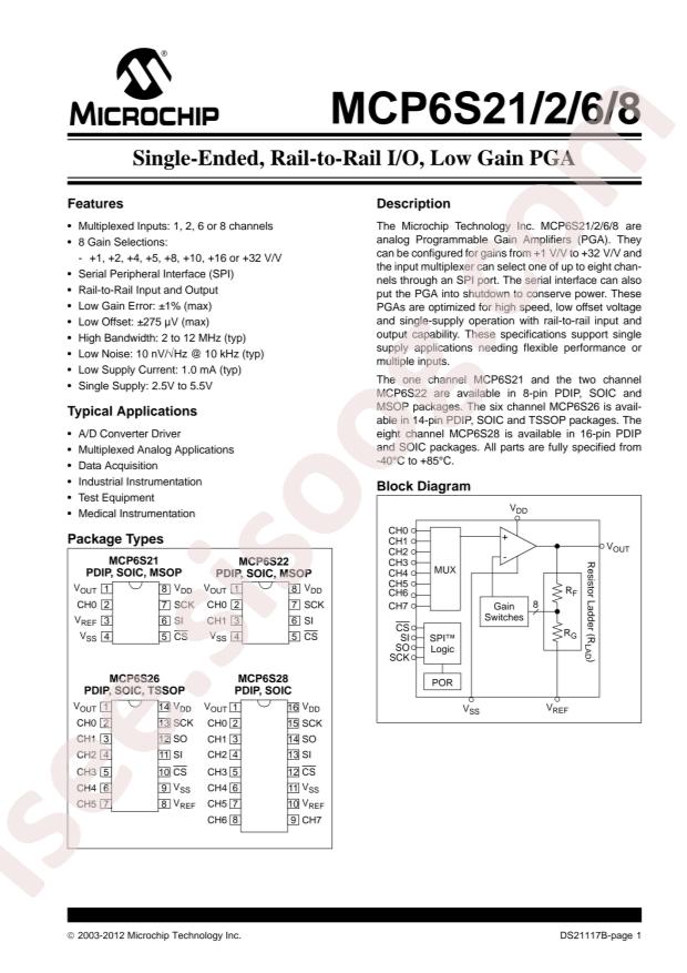 MCP6S28-I/SL