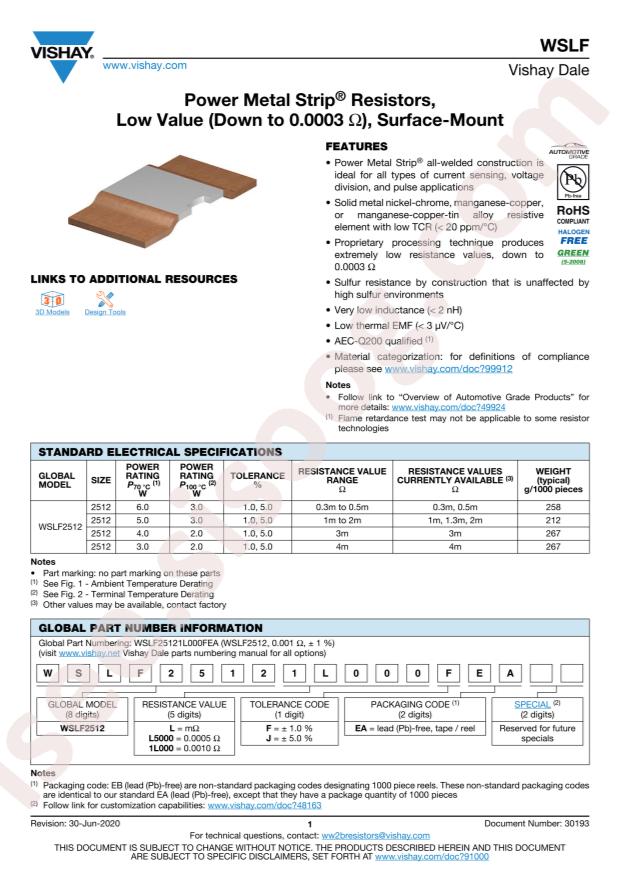 WSLF2512L3000FEK