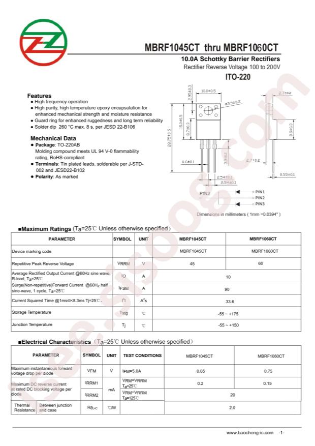 baocheng MBRF1060CT