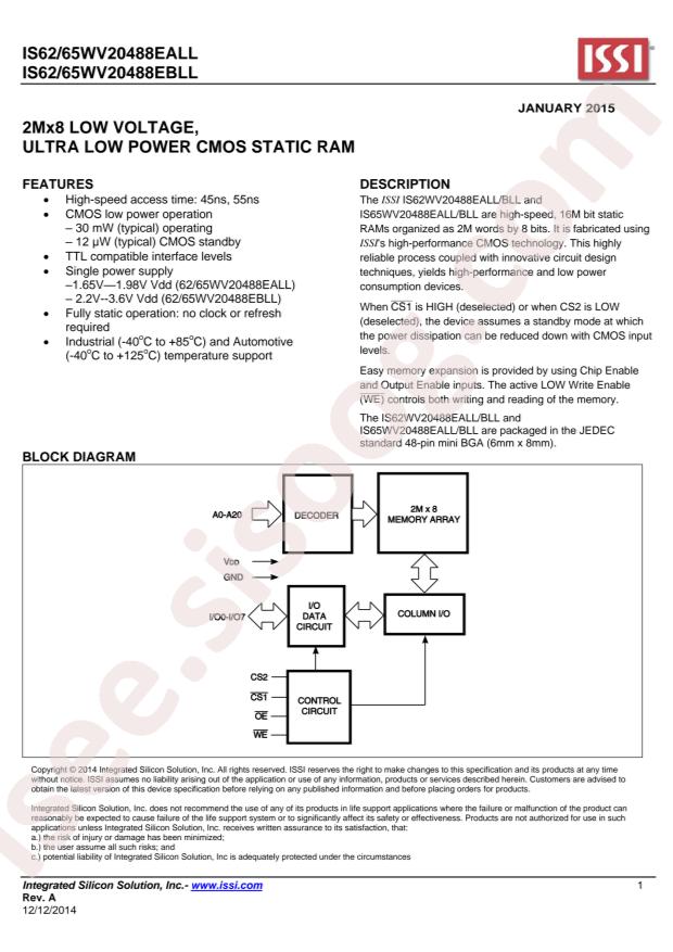 IS62WV20488EBLL-55BLI-TR