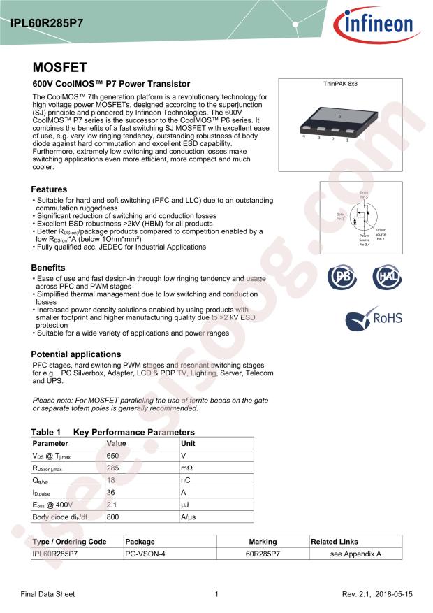 IPL60R285P7