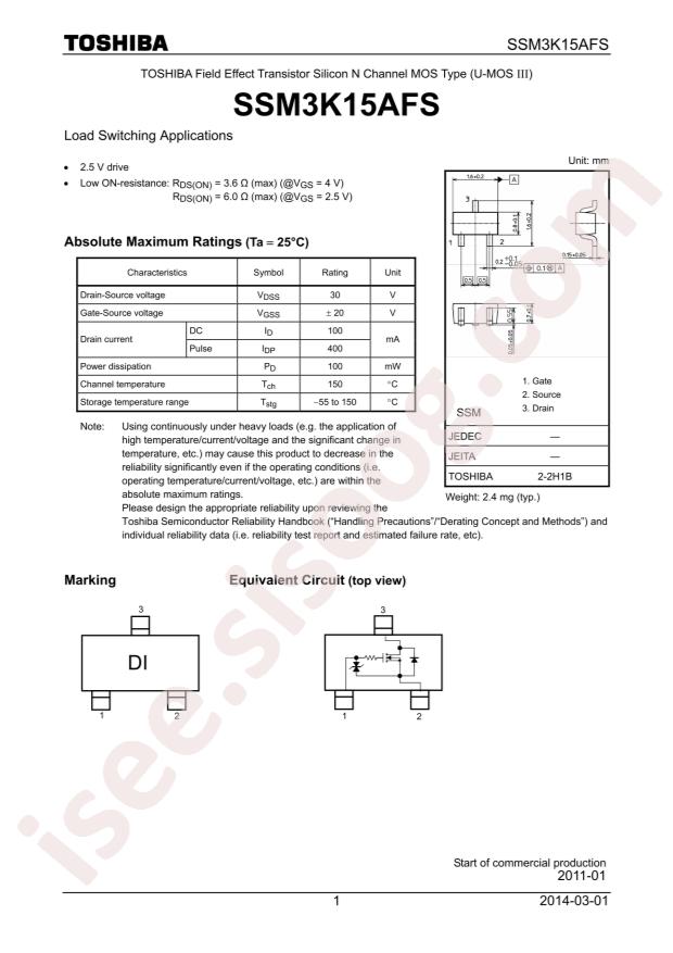 SSM3K15AFS,LF