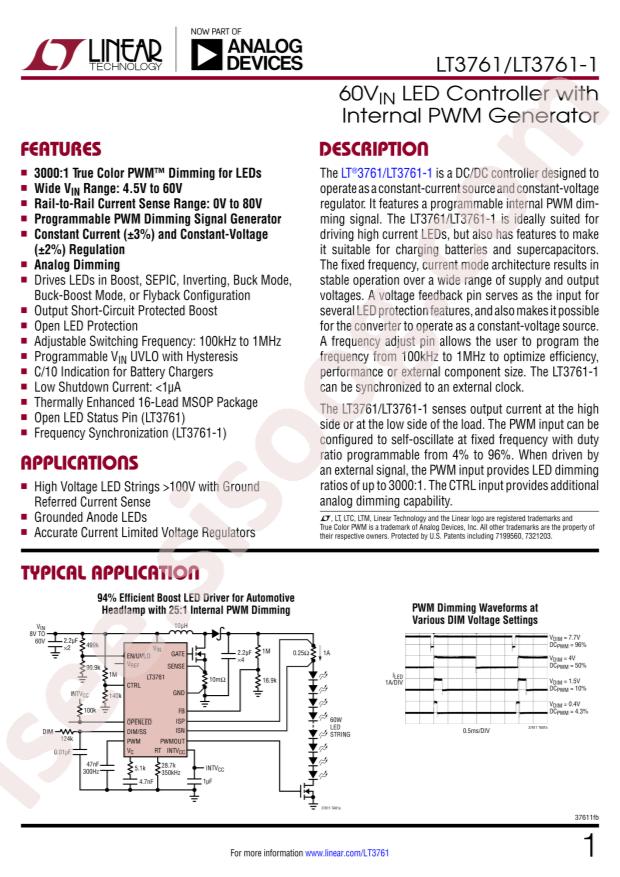LT3761IMSE-1#PBF