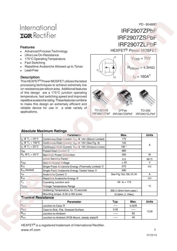 IRF2907ZPBF