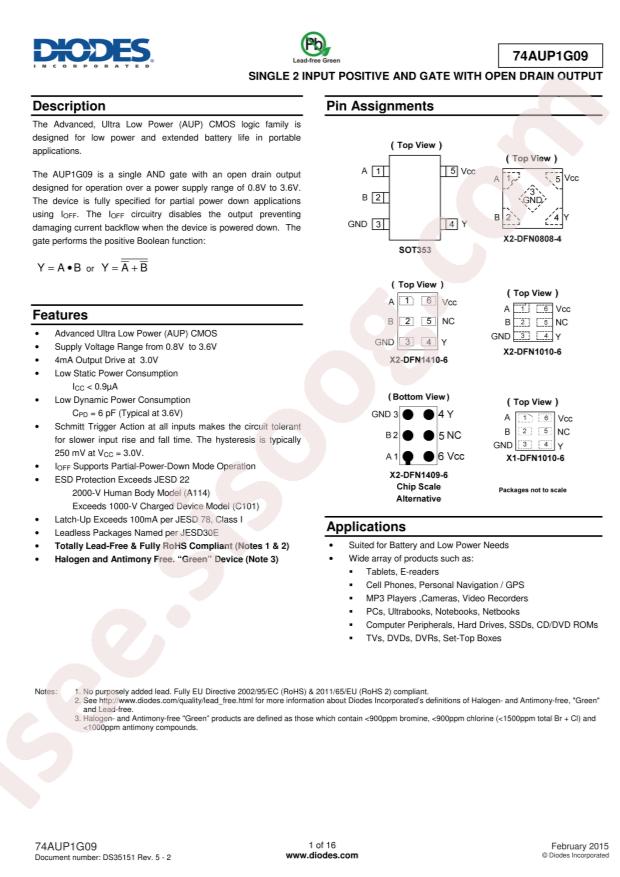 74AUP1G09FW4-7