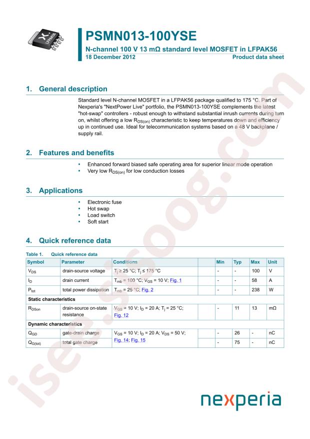 PSMN013-100YSEX