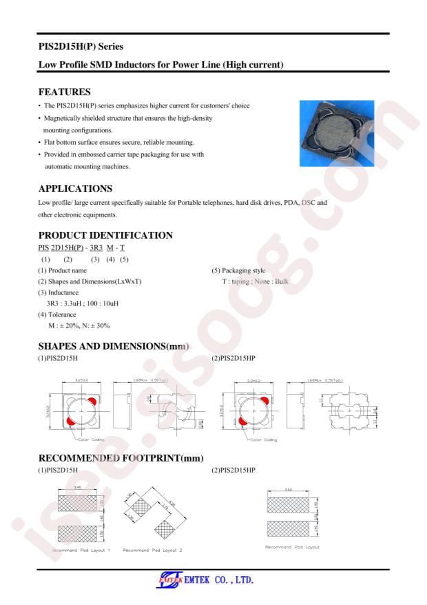 PIS2D15HP-101M-T