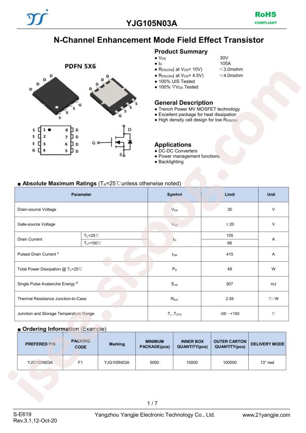 YANGJIE YJG105N03A