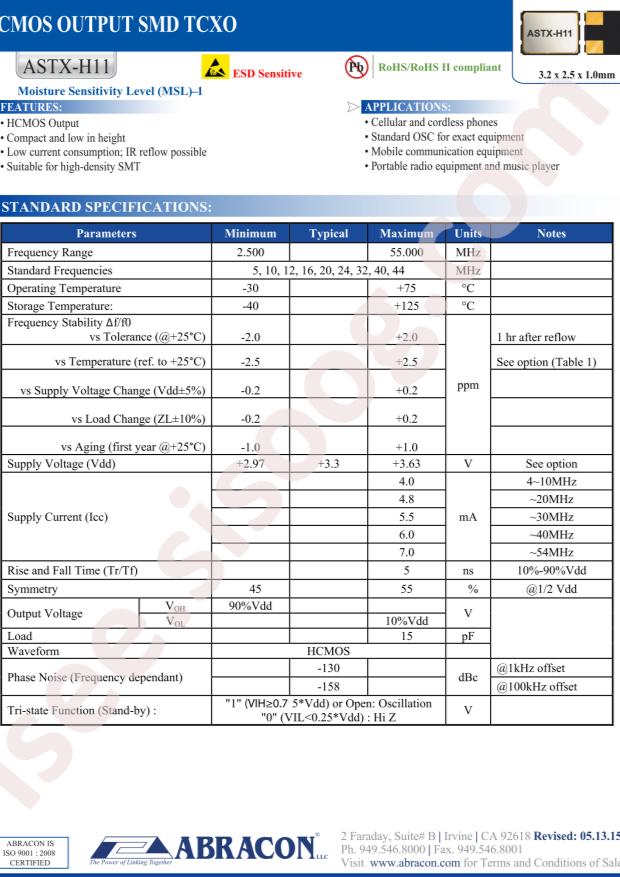 ASTX-H11-13.000MHZ-I25-T