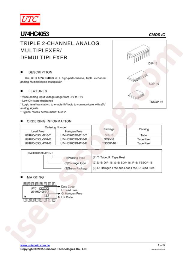 U74HC4053G-P16-R