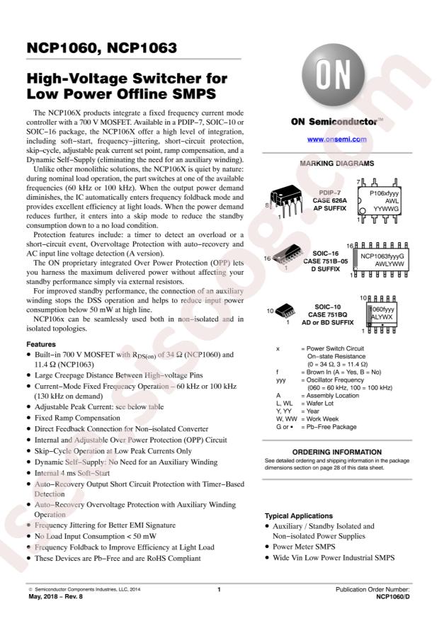 NCP1063AD060R2G