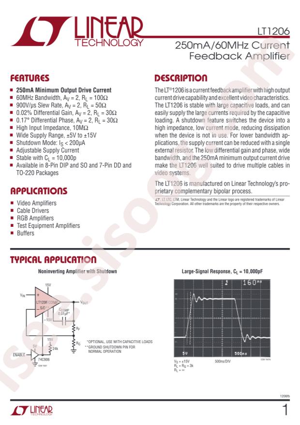 LT1206CS8#PBF