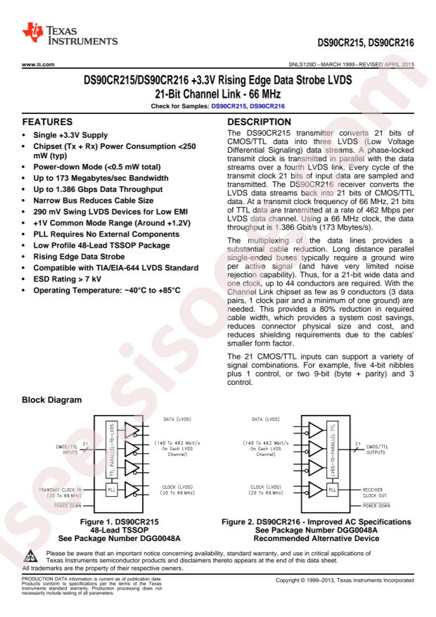 DS90CR215MTDX/NOPB