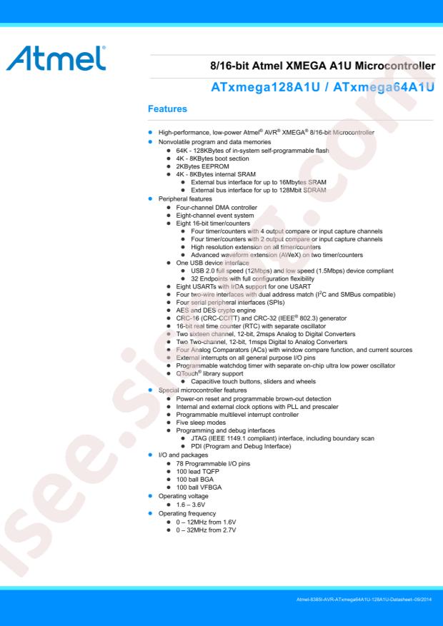 ATXMEGA128A1U-CN