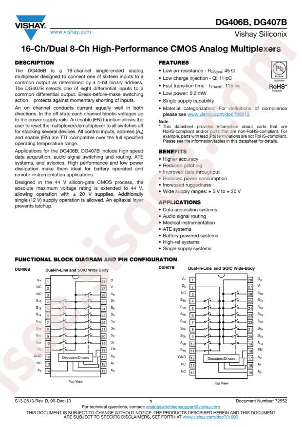 VISHAY DG407BDW-E3