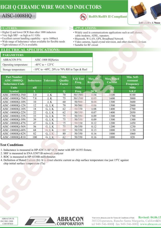 AISC-1008HQ-82NJ-T