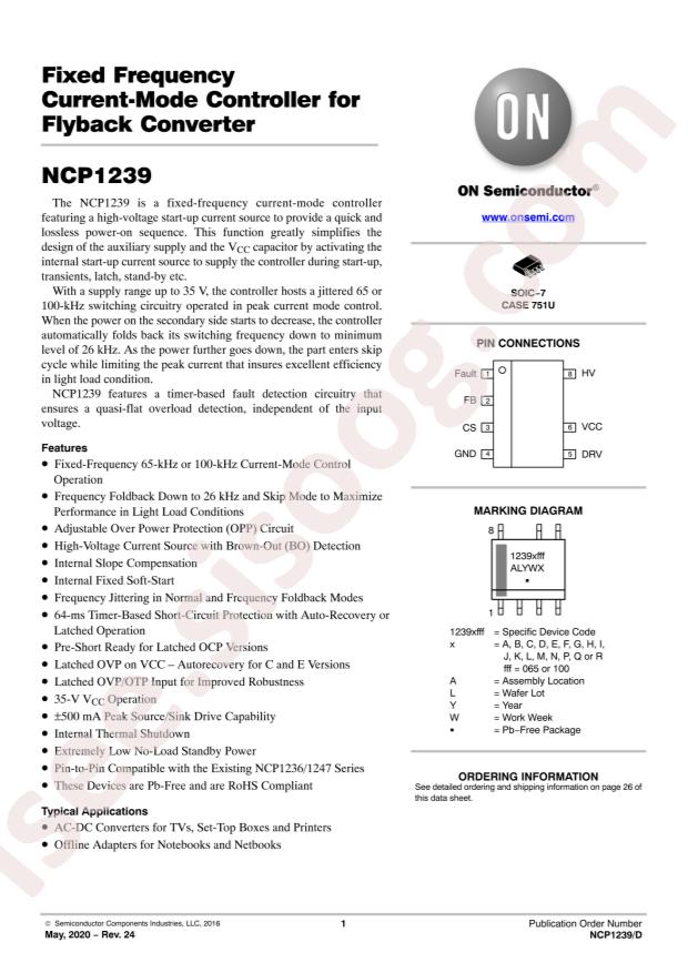 NCP1239ED65R2G