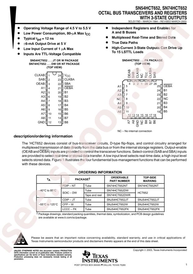 SN74HCT652DWR