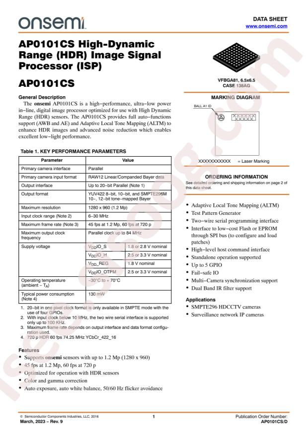 AP0101CS2L00SPGA0-DR