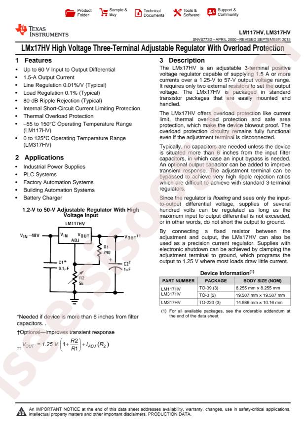 LM317HVT/NOPB