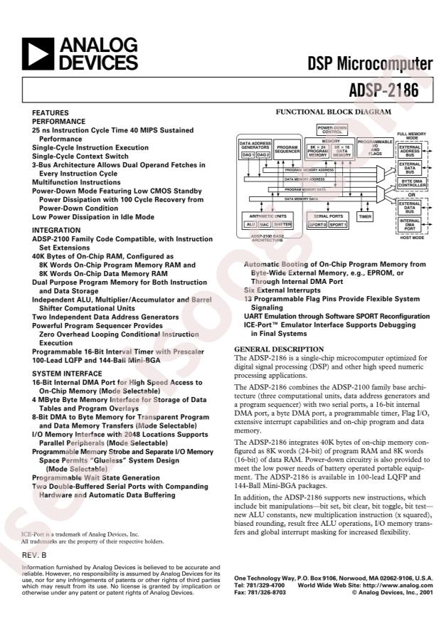 ADSP-2186BSTZ-160