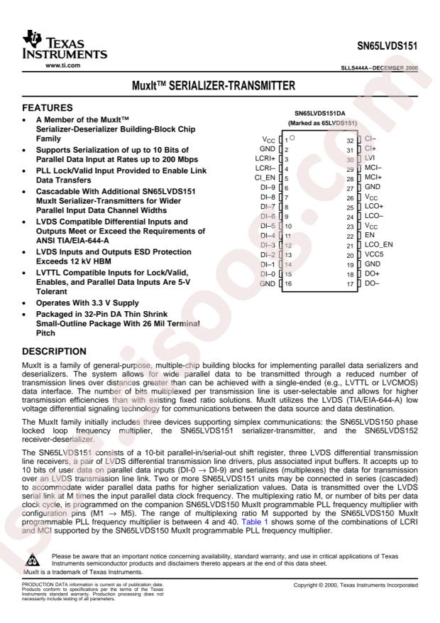 SN65LVDS151DAG4