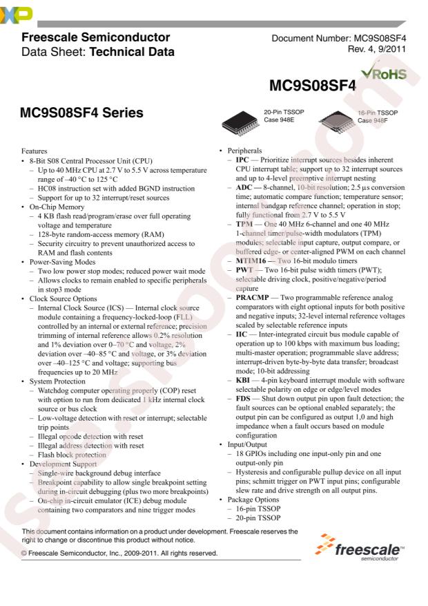 MC9S08SF4MTG