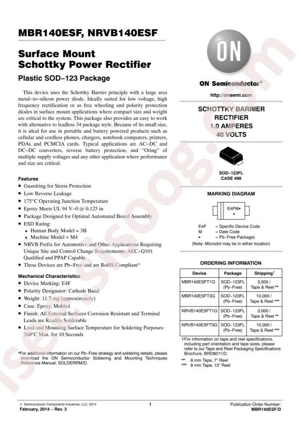 MBR140ESFT1G