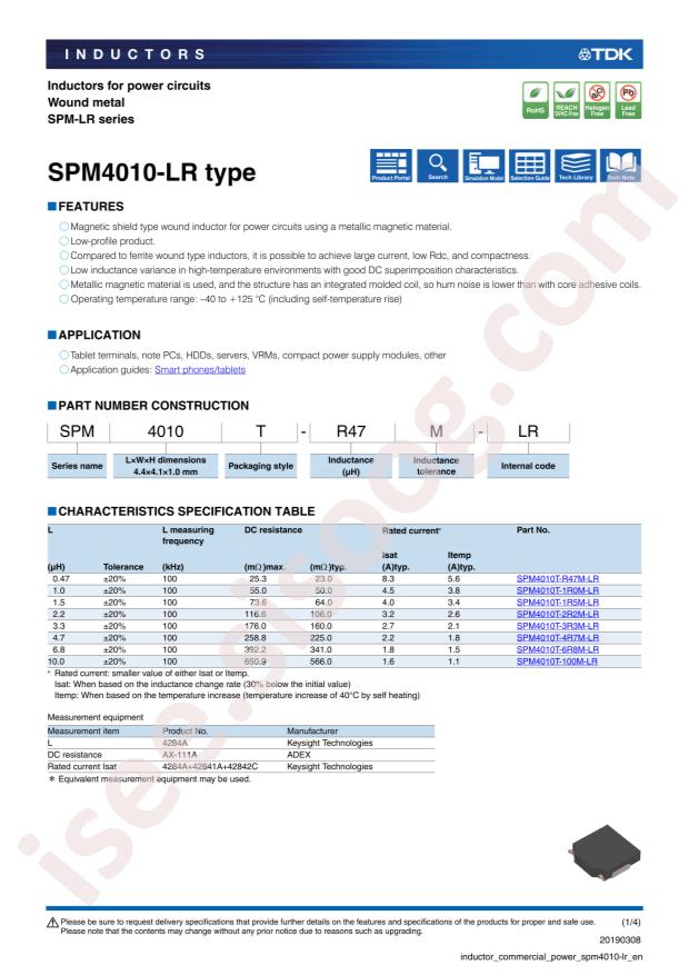 SPM4010T-1R0M-LR