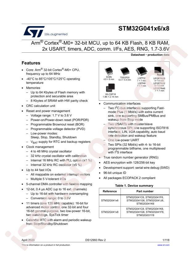 STM32G041J6M6
