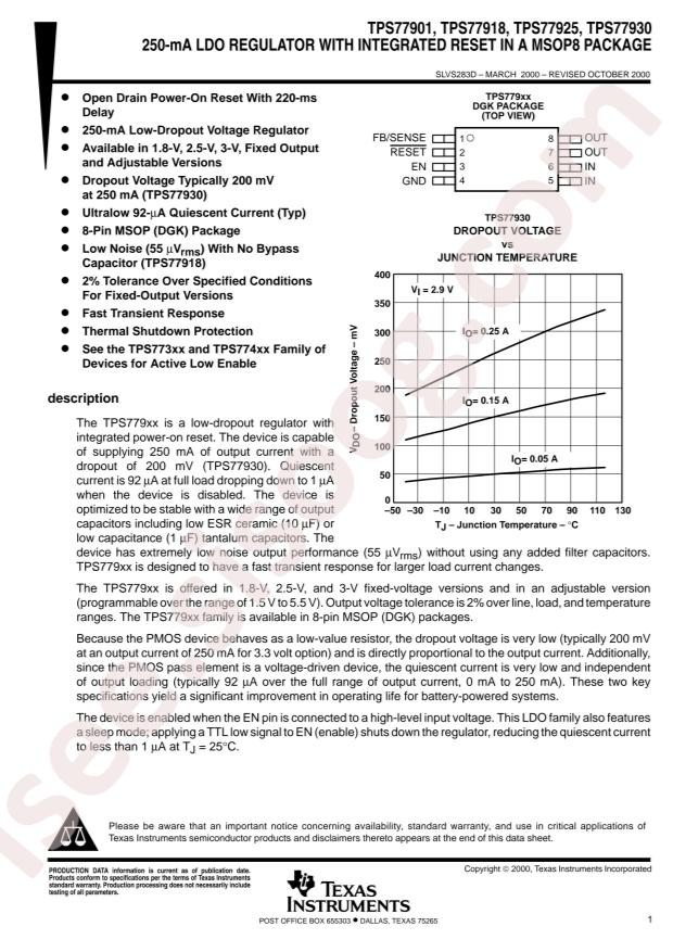 TI TPS77901DGKRG4