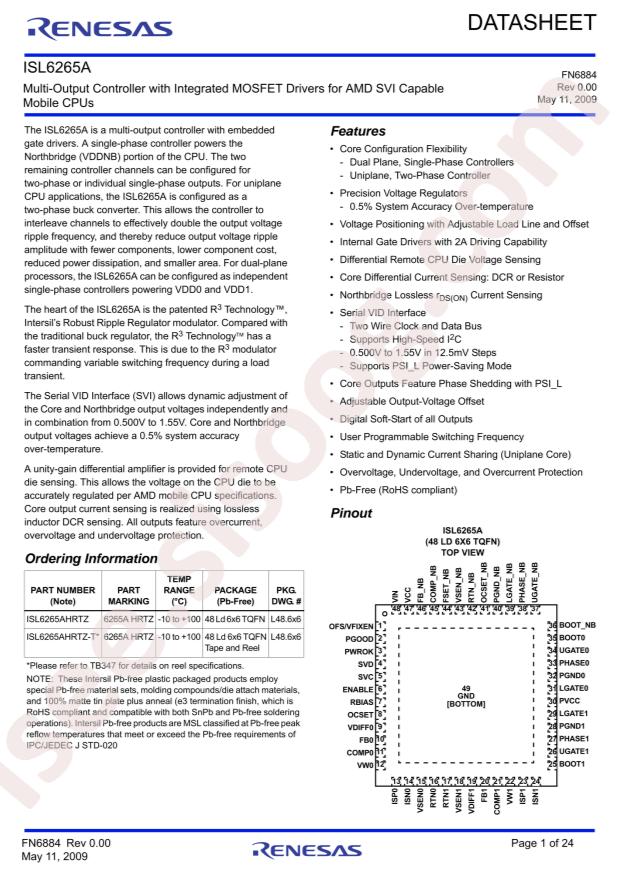 ISL6265AHRTZ