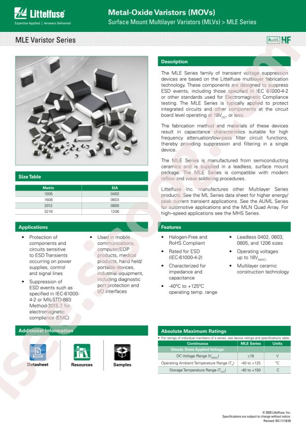 V18MLE0805A