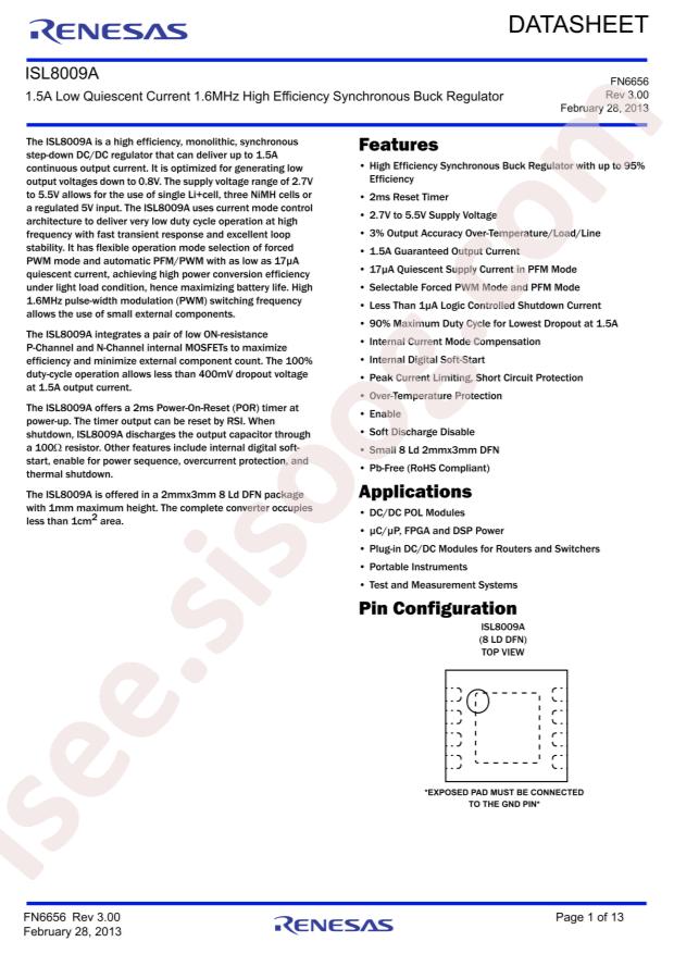 ISL8009AIRZ-TK