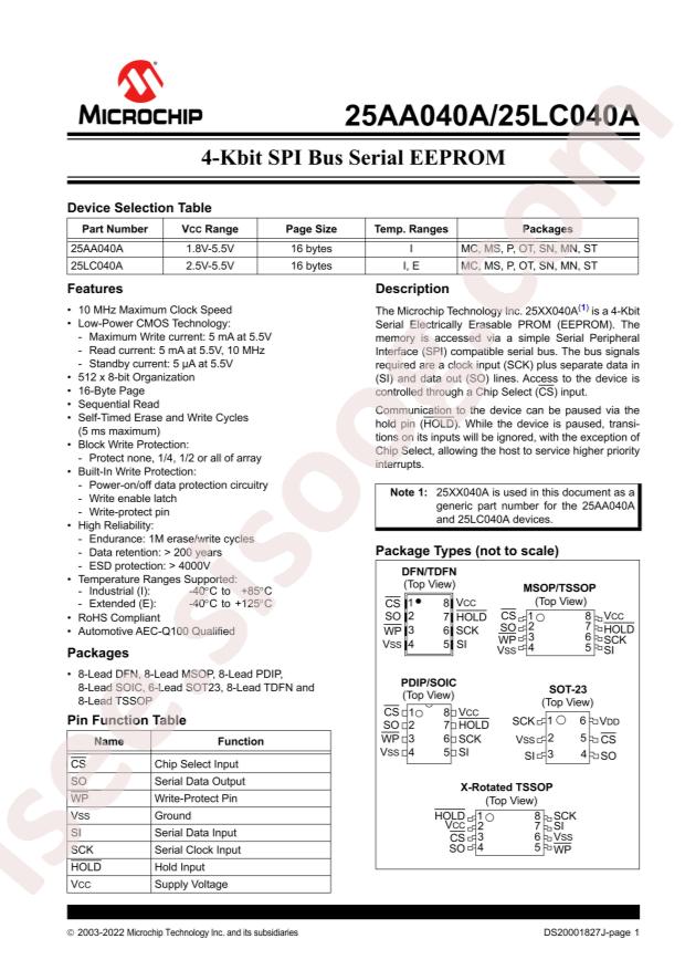 25LC040A-I/ST