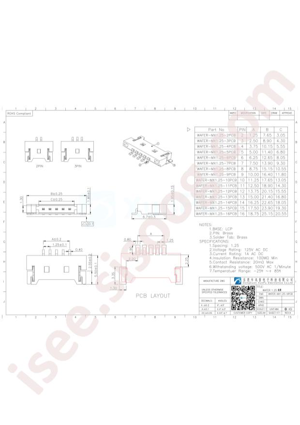 WAFER-MX1.25-6PCB