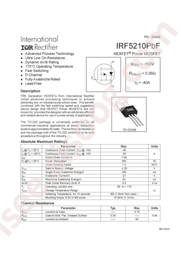 IRF5210PBF