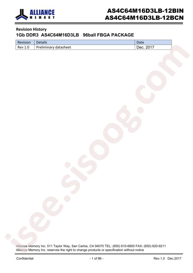 AS4C64M16D3LB-12BCNTR