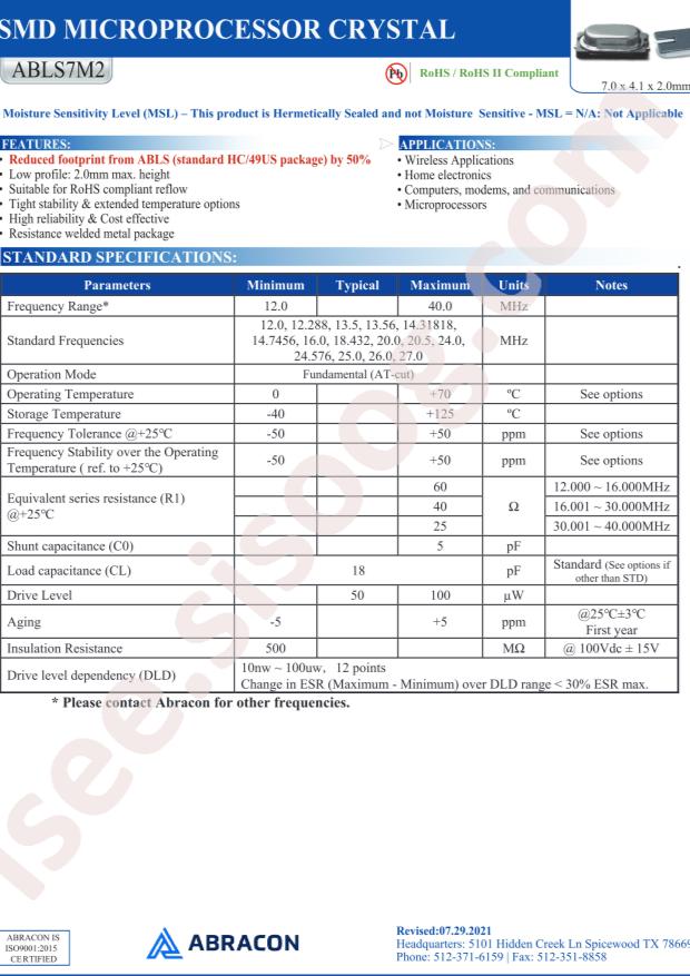 ABLS7M2-25.000MHZ-D2Y-T