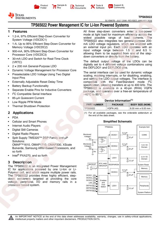 TPS65022RHAR