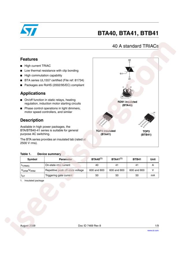 BTA41-600BRG
