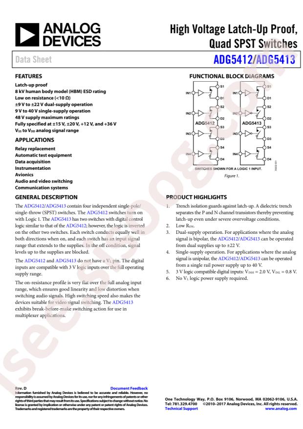 ADG5413BCPZ-REEL7