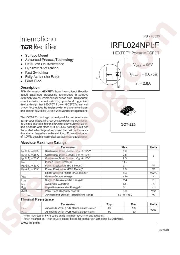 IRFL024NTRPBF