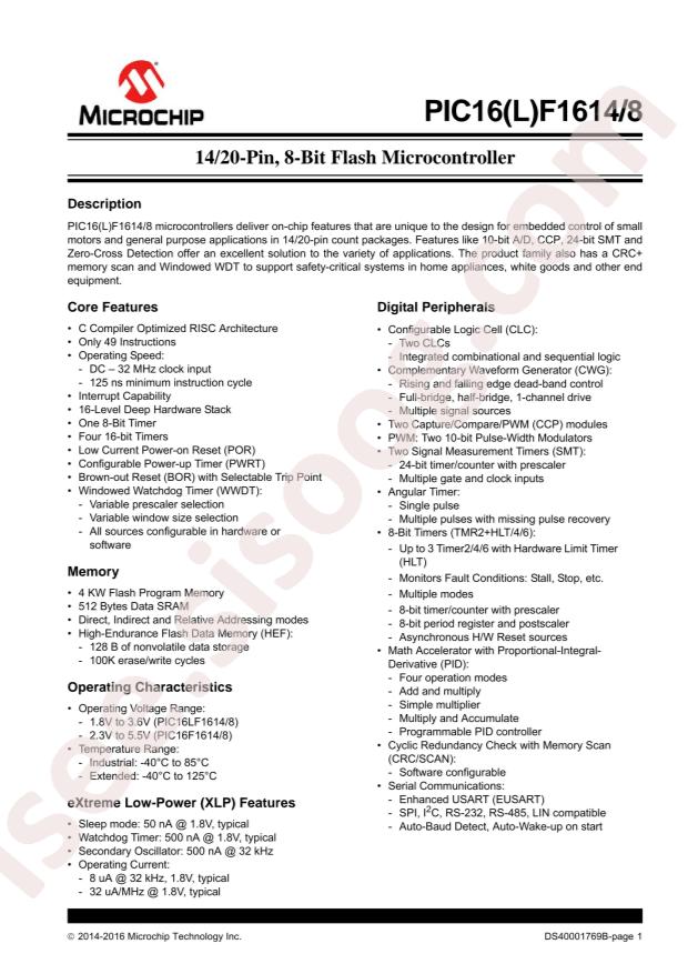 PIC16LF1614-I/P