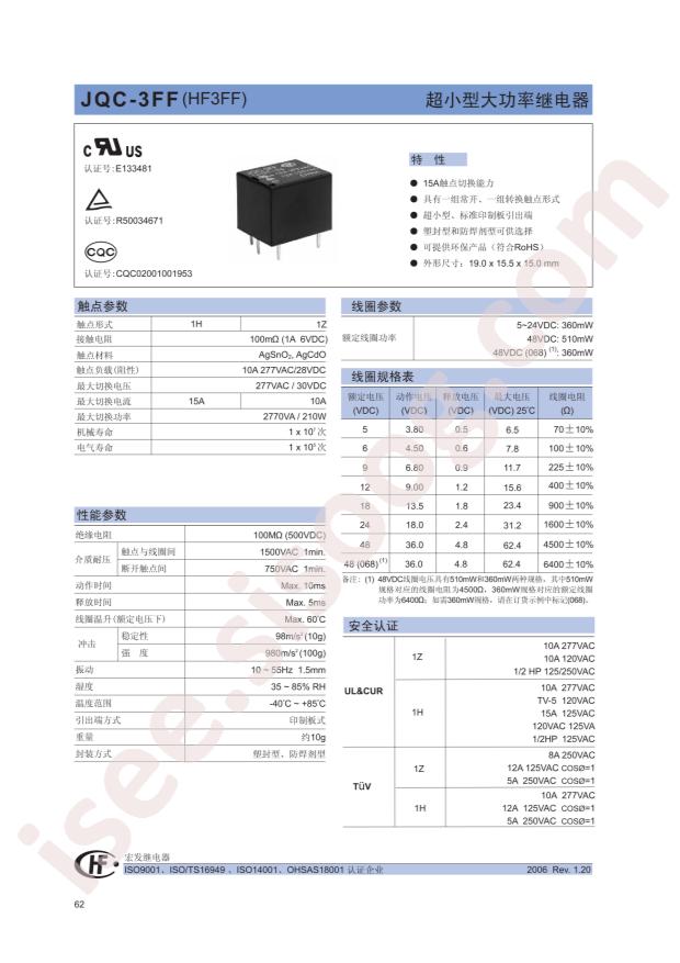 JQC-3FF/12VDC-1ZS(551)